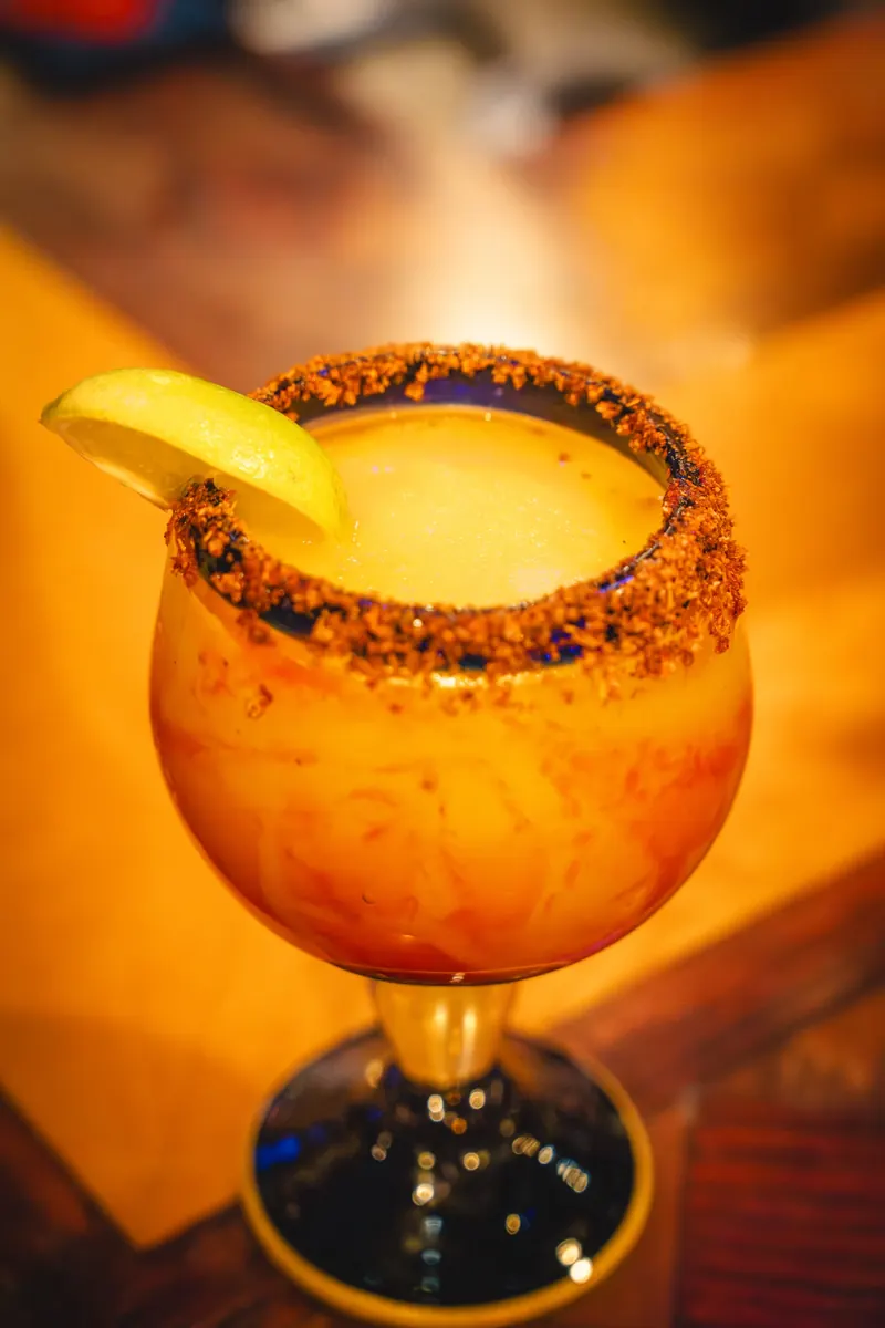 Rimmed cocktail on the bar